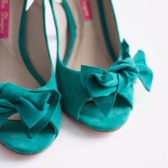 Designer suede slingback peeptoe heels - Picture 5 of 6